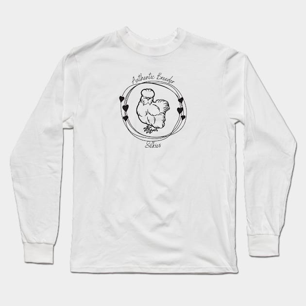 Authentic Silkie Breeder with Hearts Long Sleeve T-Shirt by TrapperWeasel